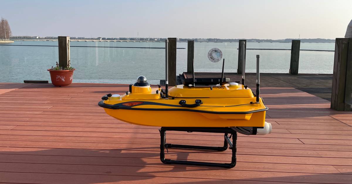 USV bathymetric survey on an Alberta river