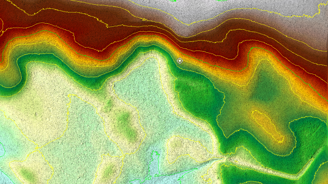 Contours generated from LiDAR point cloud